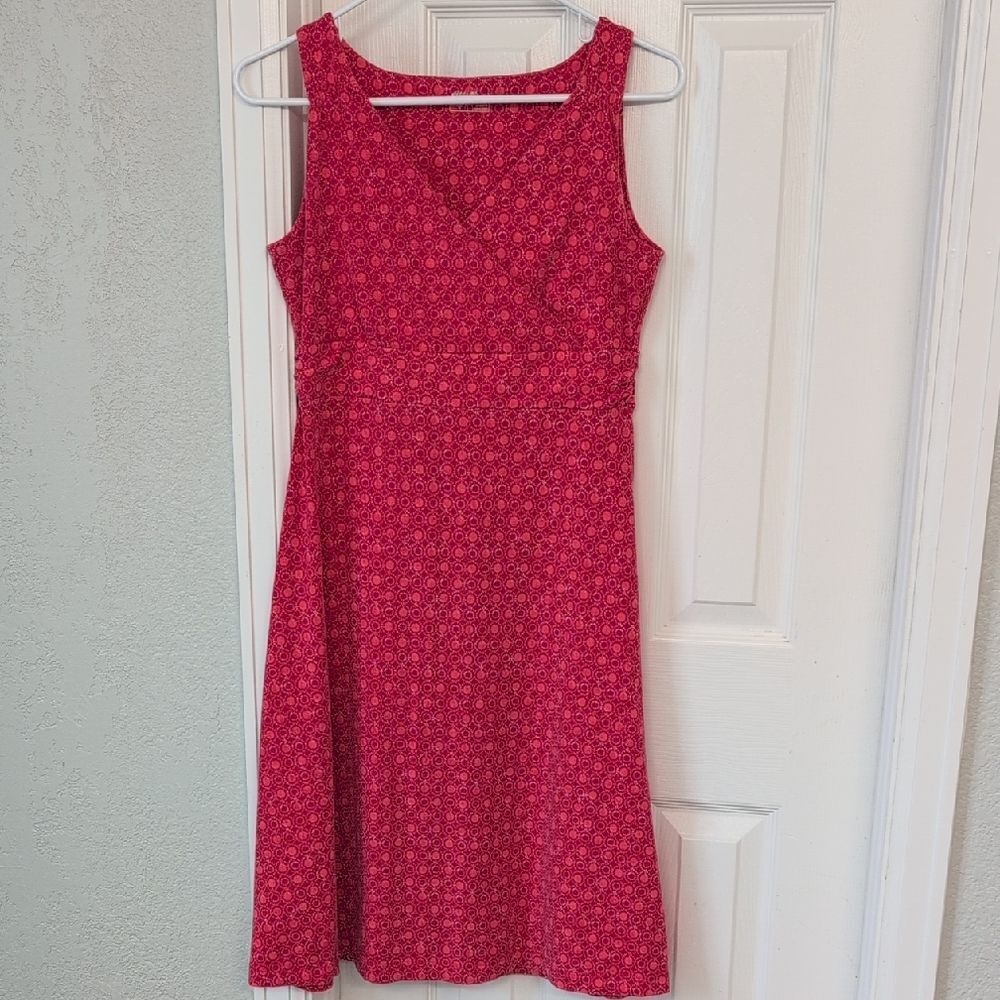 Eddie Bauer Red Patterned Midi Dress